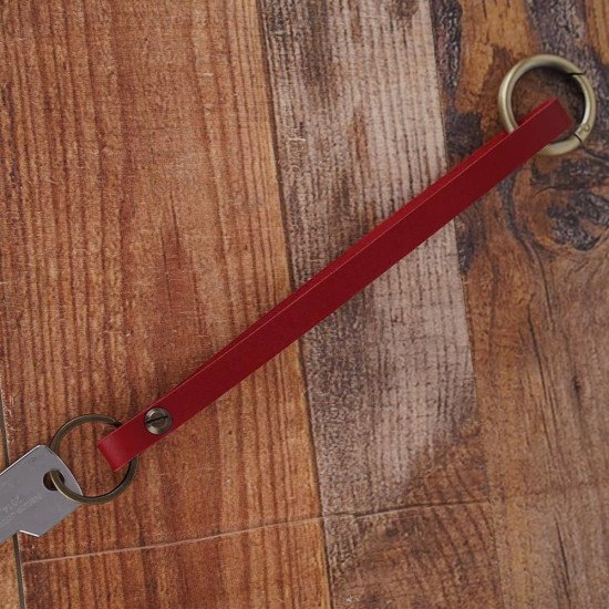 Leather Key Strap Lanyard in Cherry Red to Secure Keys to Handbags Leather Key Strap Lanyard in Cherry Red to Secure Keys to Handbags