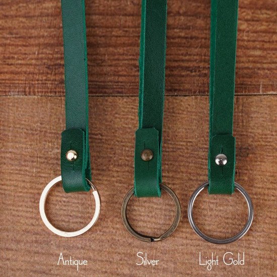 Leather Key Strap Lanyard in Emerald Green to Secure Keys to Handbags Leather Key Strap Lanyard in Emerald Green to Secure Keys to Handbags