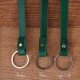 Leather Key Strap Lanyard in Emerald Green to Secure Keys to Handbags