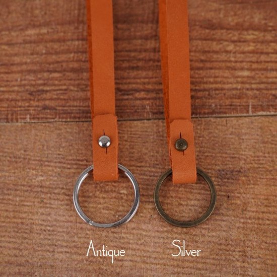 Leather Key Strap Lanyard in Orange to Secure Keys to Handbags Leather Key Strap Lanyard in Orange to Secure Keys to Handbags