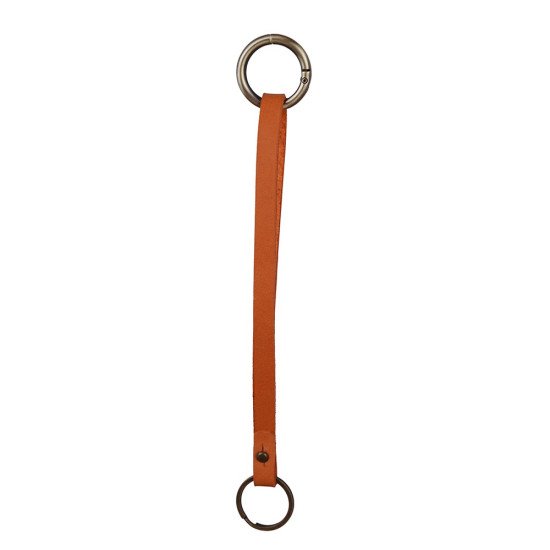 Leather Key Strap Lanyard in Orange to Secure Keys to Handbags Leather Key Strap Lanyard in Orange to Secure Keys to Handbags