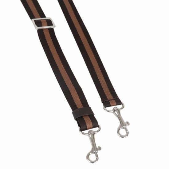 Slim Striped Crossbody Bag and Purse Strap in Dark Brown and Tan Brown with Carabiner Slide Hook (1"wide) Slim Striped Crossbody Bag and Purse Strap in Dark Brown and Tan Brown with Carabiner Slide Hook (1"wide)