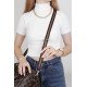 Slim Striped Crossbody Bag and Purse Strap in Dark Brown and Tan Brown (1"wide)