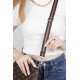 Slim Striped Crossbody Bag and Purse Strap in Dark Brown and Tan Brown with Carabiner Slide Hook (1"wide) 